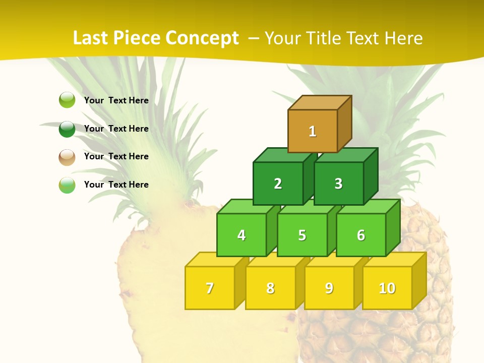 A Pineapple And A Piece Of Pineapple On A White Background PowerPoint Template