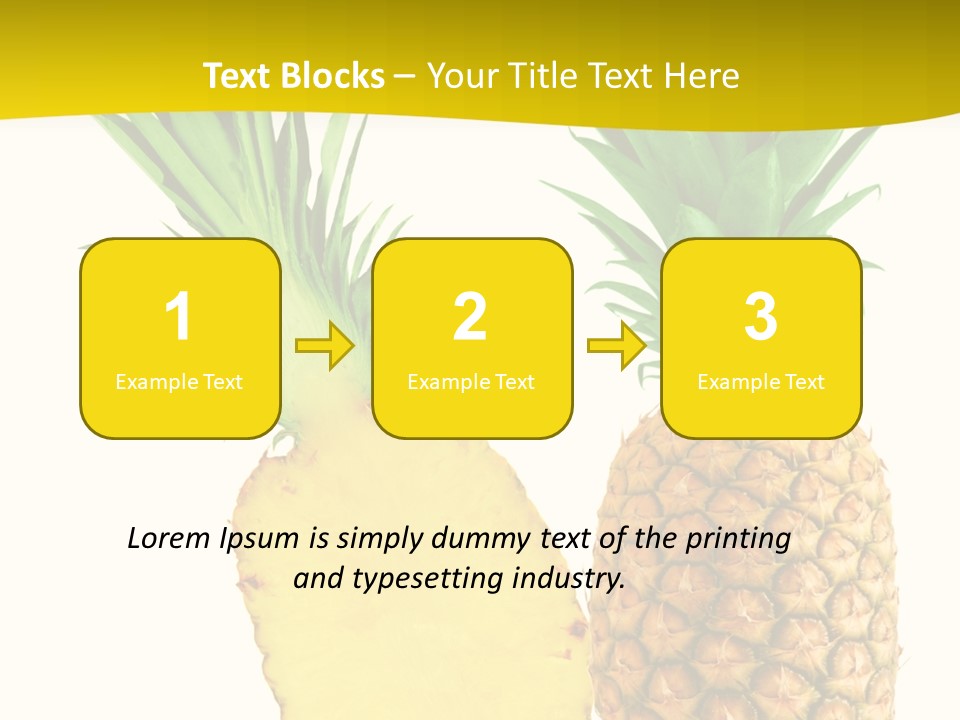 A Pineapple And A Piece Of Pineapple On A White Background PowerPoint Template