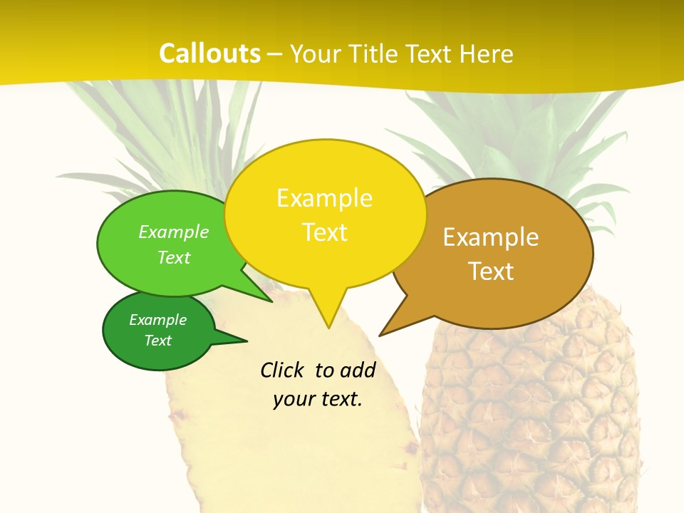 A Pineapple And A Piece Of Pineapple On A White Background PowerPoint Template