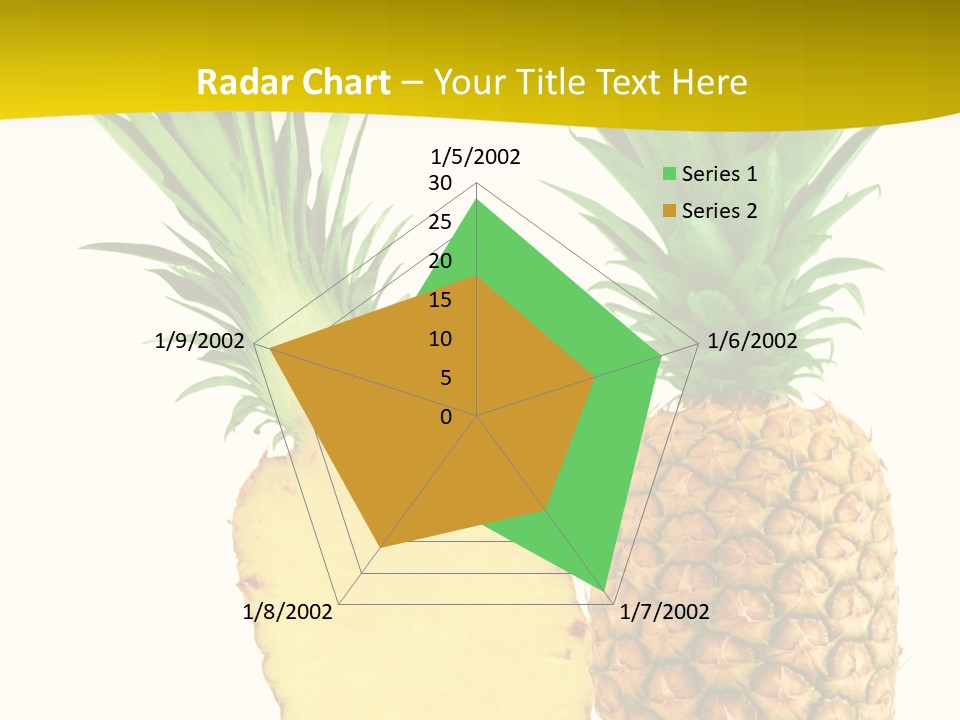 A Pineapple And A Piece Of Pineapple On A White Background PowerPoint Template
