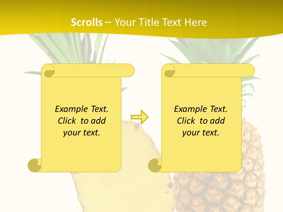 A Pineapple And A Piece Of Pineapple On A White Background PowerPoint Template