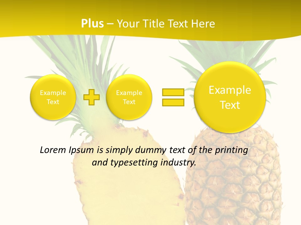 A Pineapple And A Piece Of Pineapple On A White Background PowerPoint Template