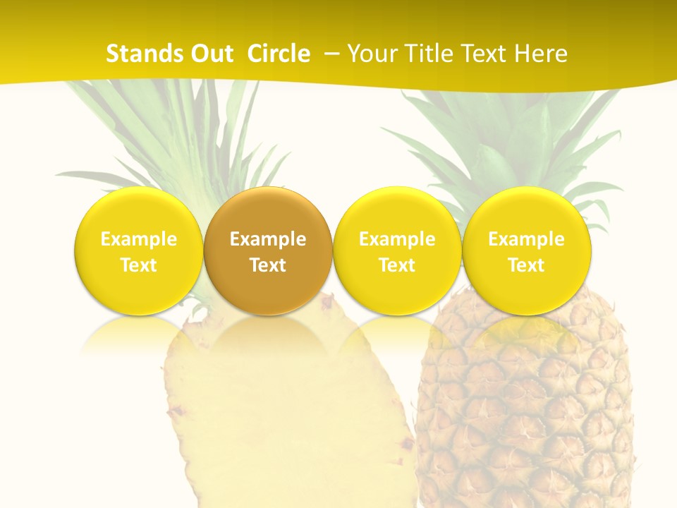 A Pineapple And A Piece Of Pineapple On A White Background PowerPoint Template