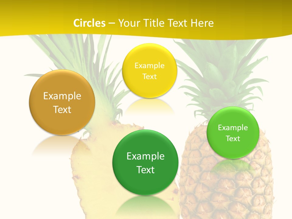 A Pineapple And A Piece Of Pineapple On A White Background PowerPoint Template