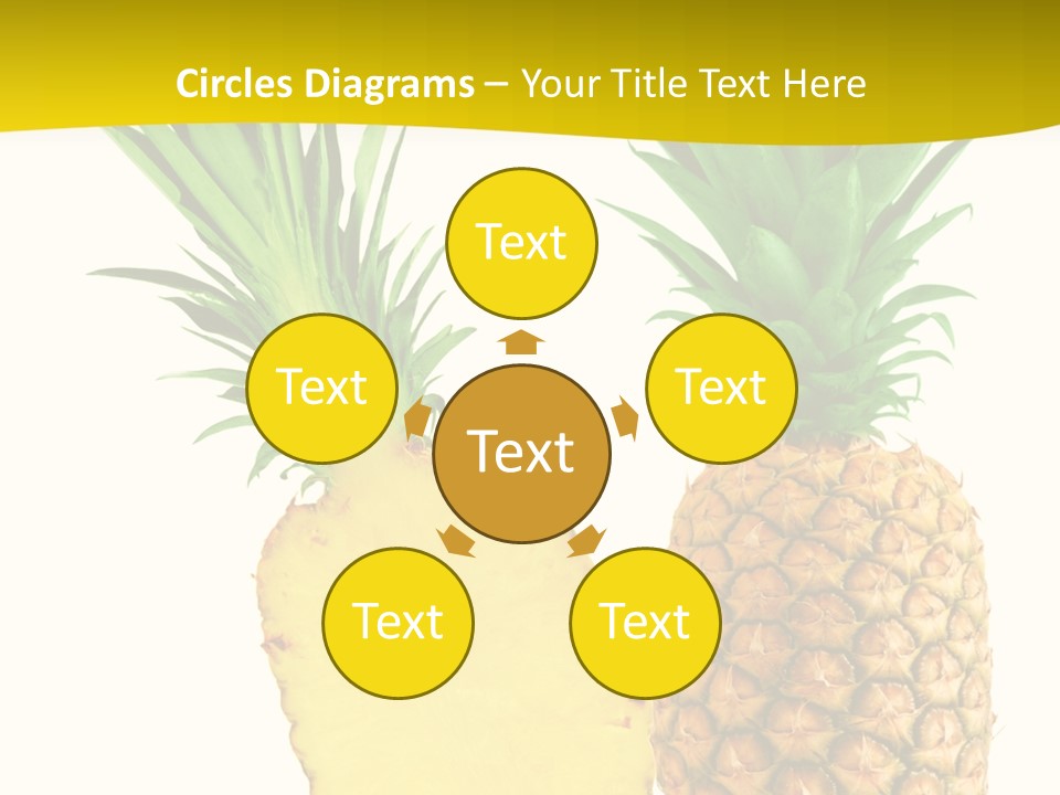 A Pineapple And A Piece Of Pineapple On A White Background PowerPoint Template