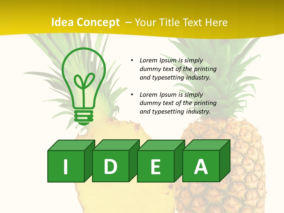A Pineapple And A Piece Of Pineapple On A White Background PowerPoint Template