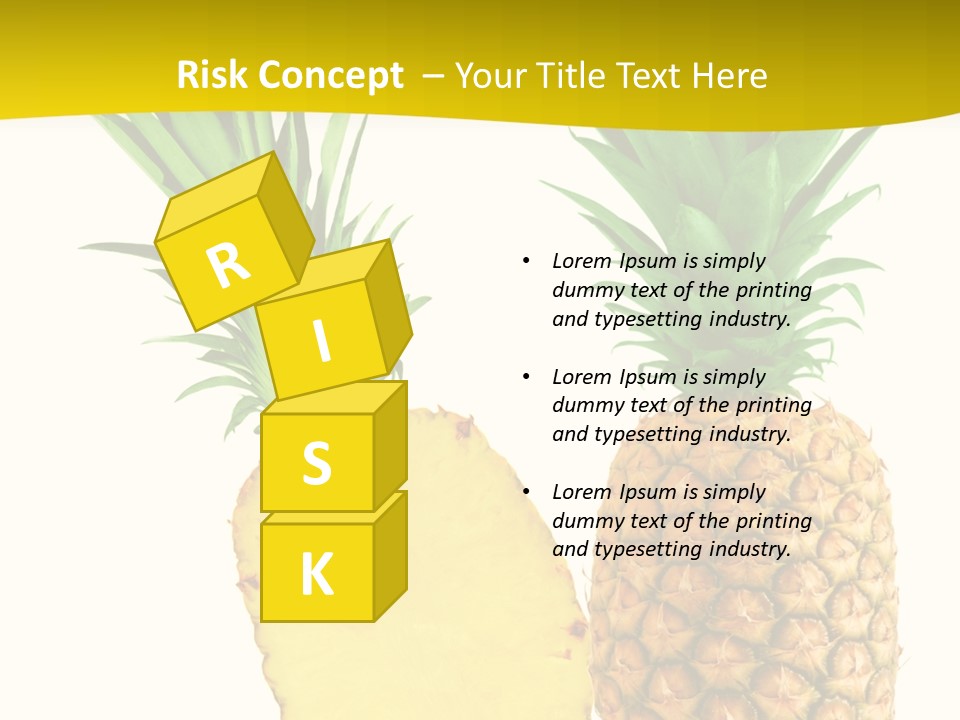 A Pineapple And A Piece Of Pineapple On A White Background PowerPoint Template