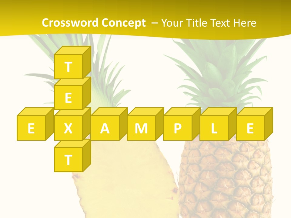 A Pineapple And A Piece Of Pineapple On A White Background PowerPoint Template