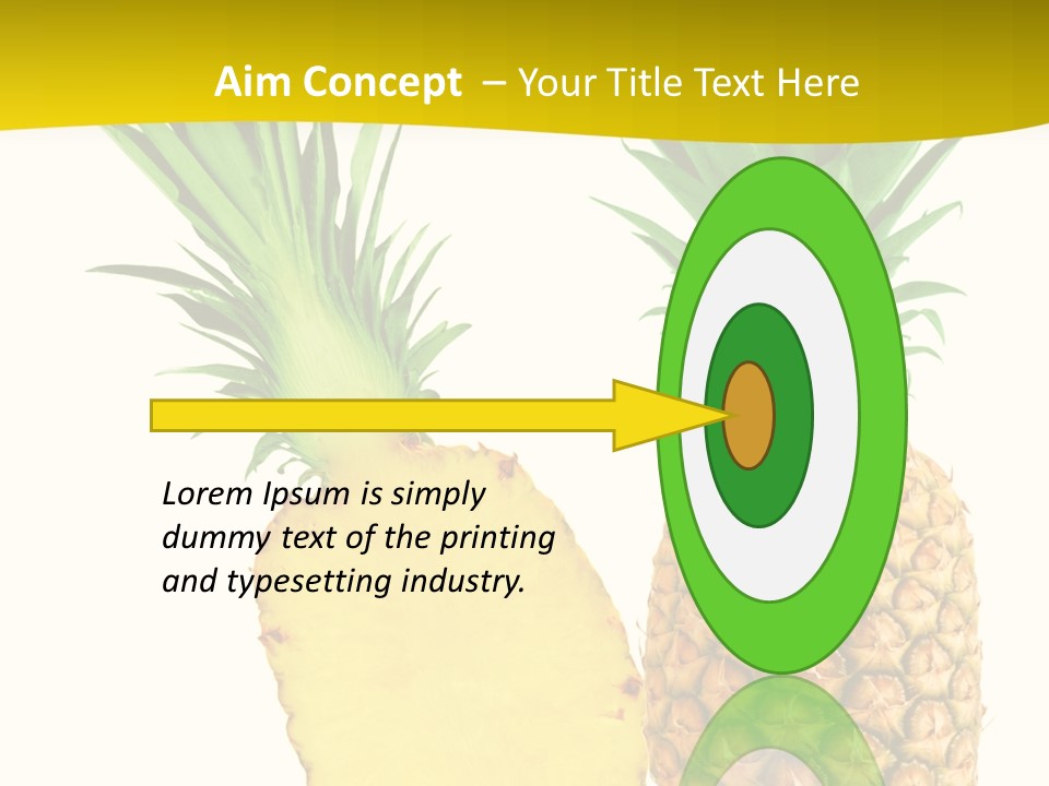 A Pineapple And A Piece Of Pineapple On A White Background PowerPoint Template