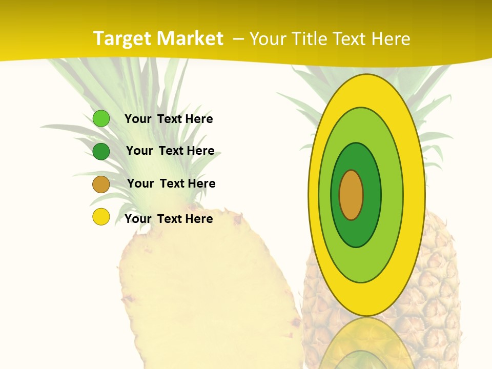 A Pineapple And A Piece Of Pineapple On A White Background PowerPoint Template