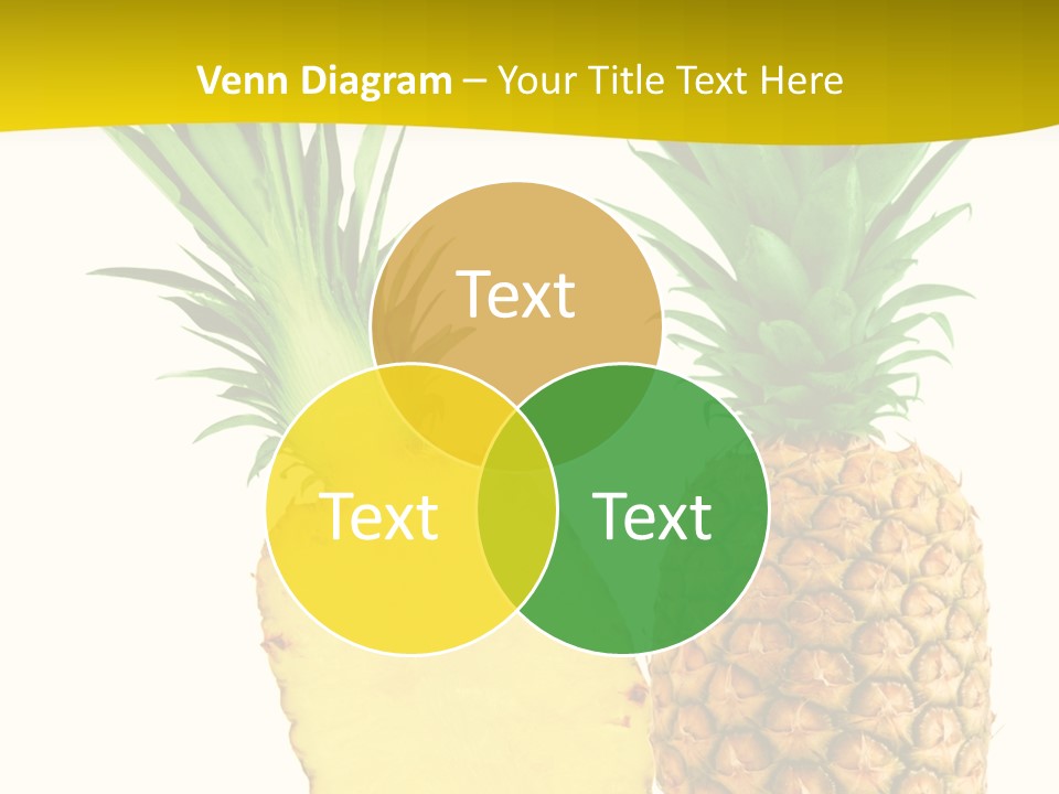 A Pineapple And A Piece Of Pineapple On A White Background PowerPoint Template