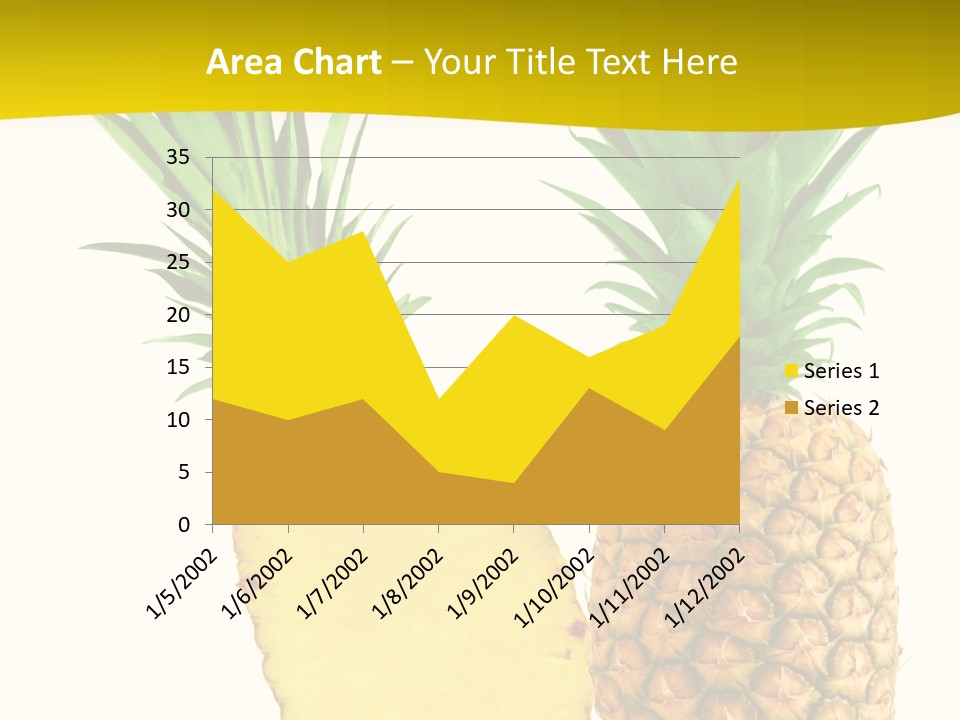 A Pineapple And A Piece Of Pineapple On A White Background PowerPoint Template