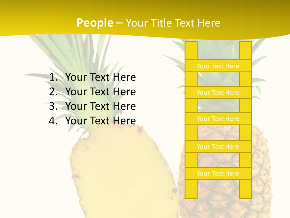 A Pineapple And A Piece Of Pineapple On A White Background PowerPoint Template