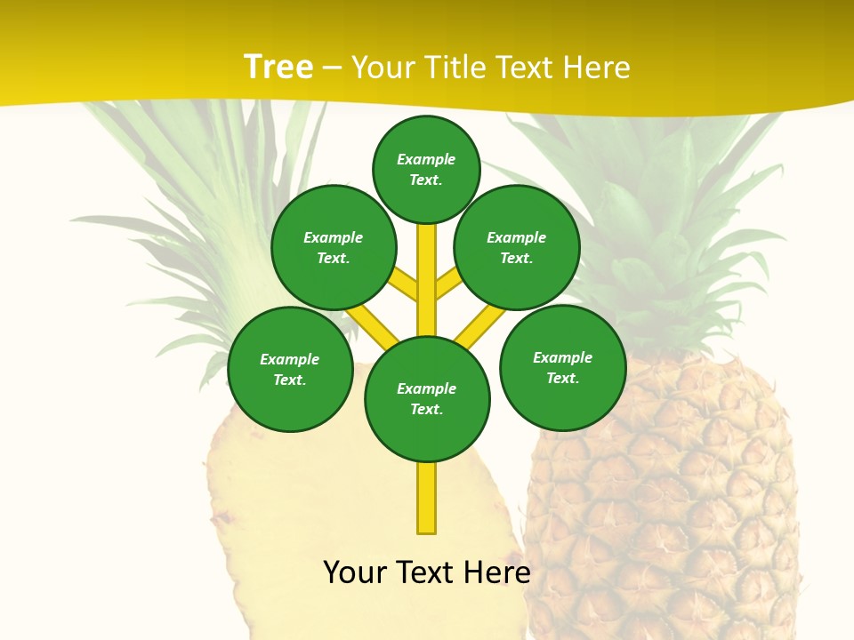 A Pineapple And A Piece Of Pineapple On A White Background PowerPoint Template