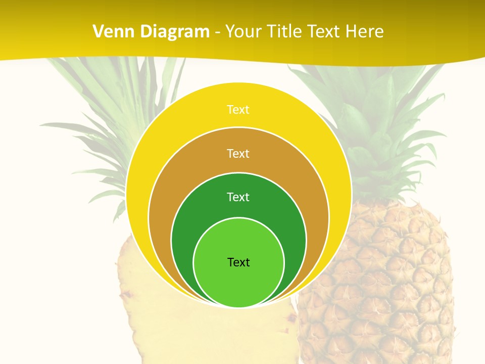 A Pineapple And A Piece Of Pineapple On A White Background PowerPoint Template