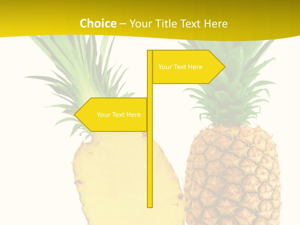 A Pineapple And A Piece Of Pineapple On A White Background PowerPoint Template