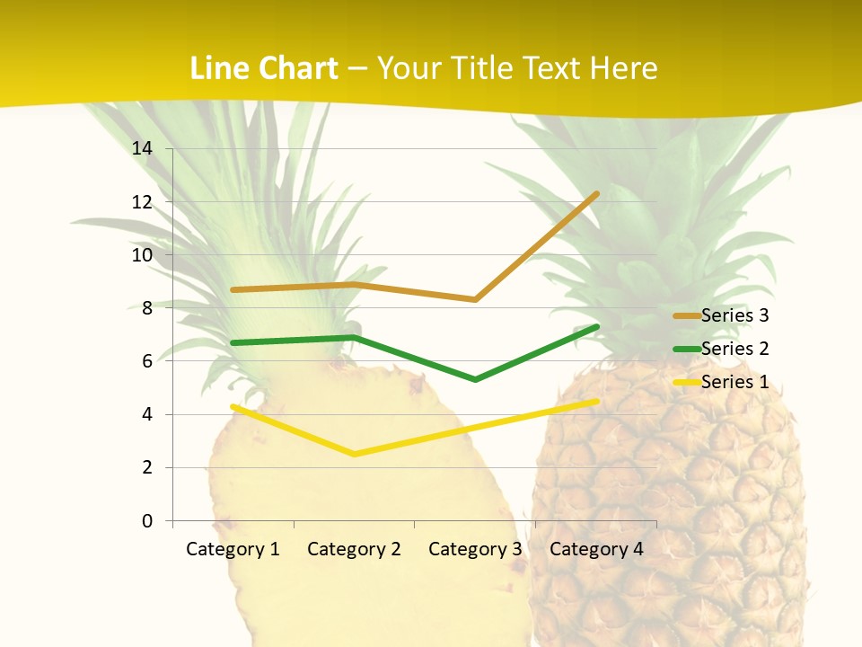 A Pineapple And A Piece Of Pineapple On A White Background PowerPoint Template