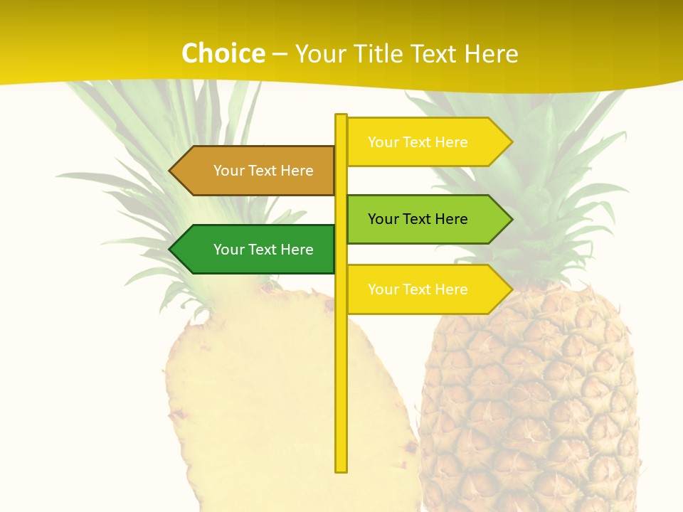 A Pineapple And A Piece Of Pineapple On A White Background PowerPoint Template