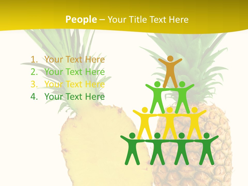 A Pineapple And A Piece Of Pineapple On A White Background PowerPoint Template