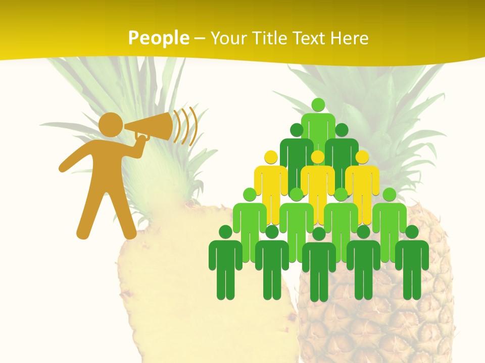 A Pineapple And A Piece Of Pineapple On A White Background PowerPoint Template