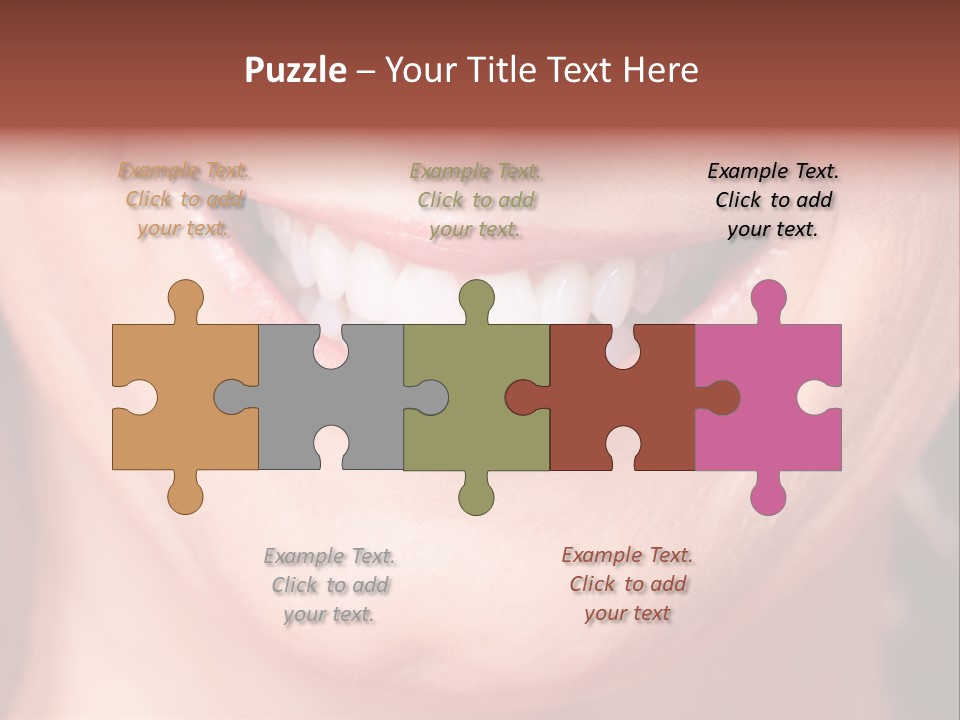 Close Caucasian Casual PowerPoint Template