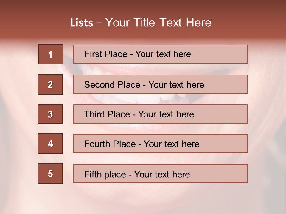 Close Caucasian Casual PowerPoint Template