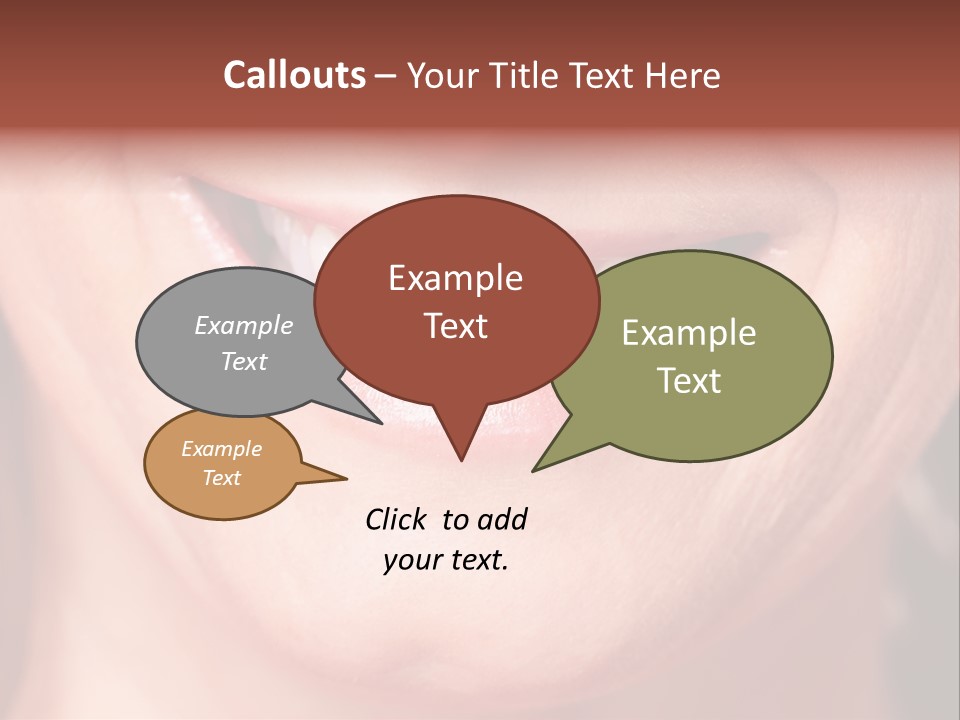 Close Caucasian Casual PowerPoint Template