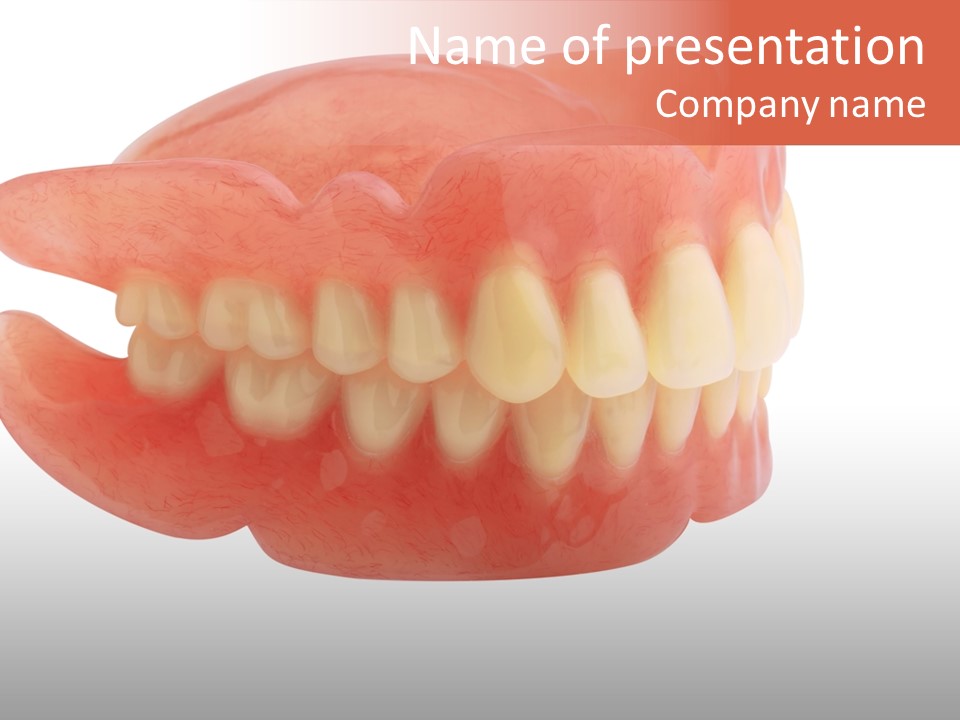 Upper Prosthetic Equipment Human Teeth PowerPoint Template