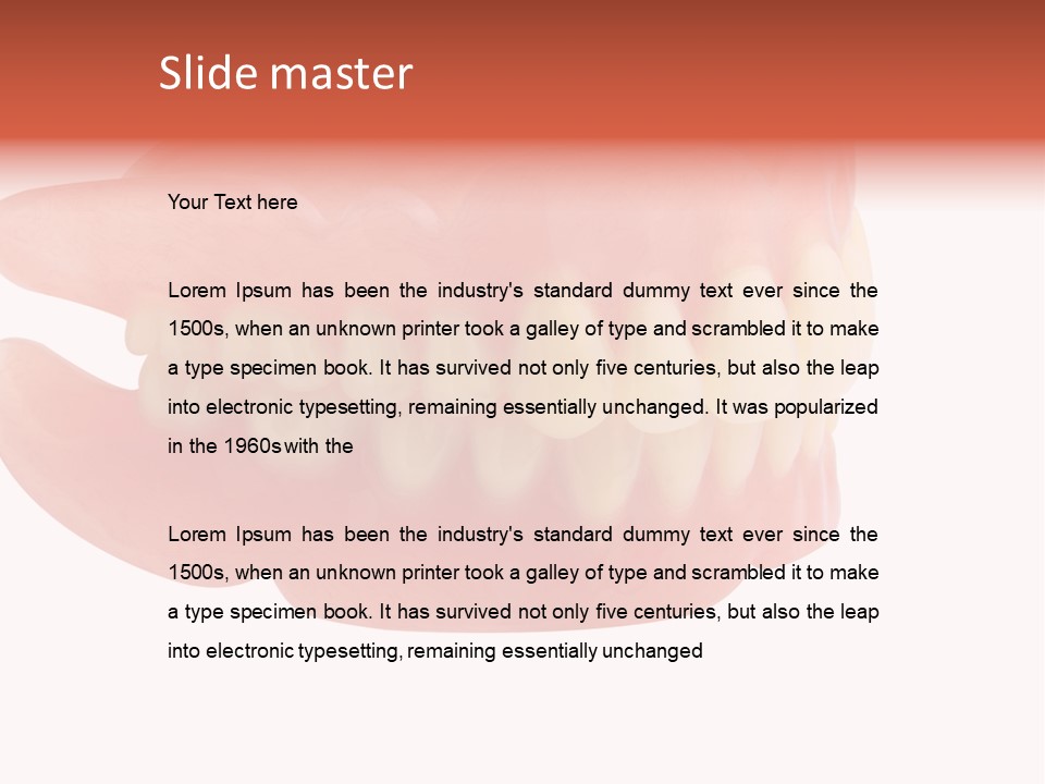 Upper Prosthetic Equipment Human Teeth PowerPoint Template