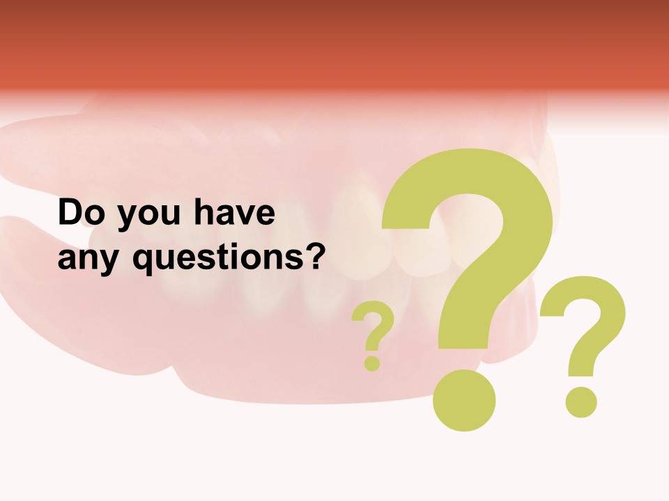 Upper Prosthetic Equipment Human Teeth PowerPoint Template