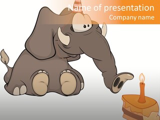 Cartoon Food Calf PowerPoint Template