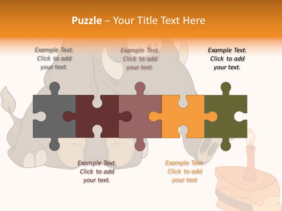 Cartoon Food Calf PowerPoint Template