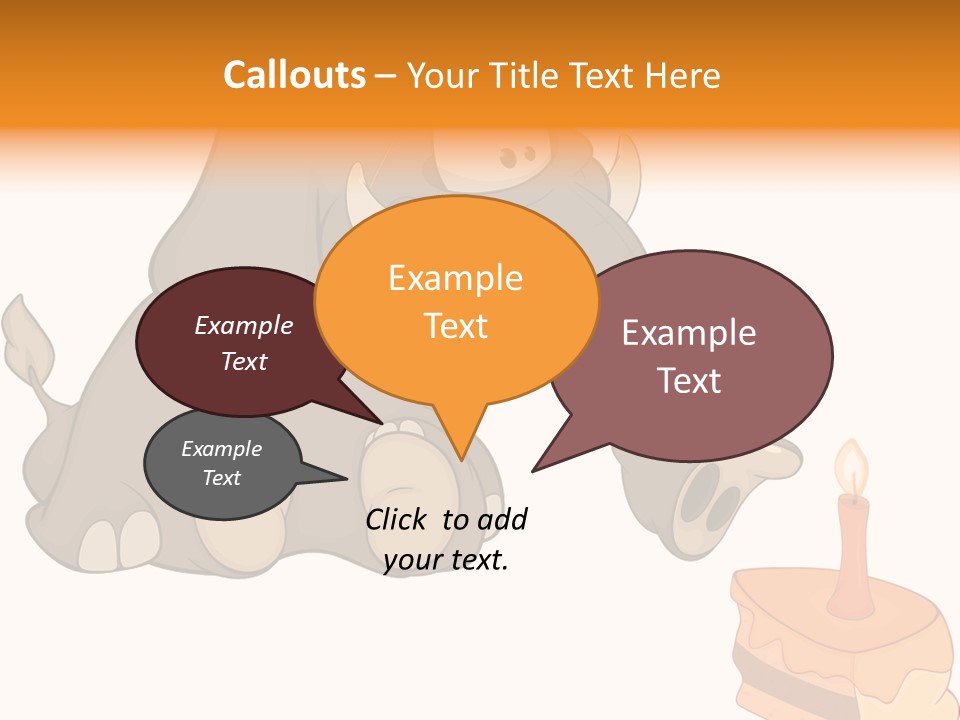 Cartoon Food Calf PowerPoint Template
