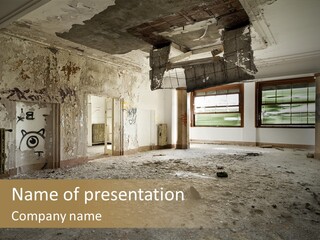 Deserted Home Damaged PowerPoint Template