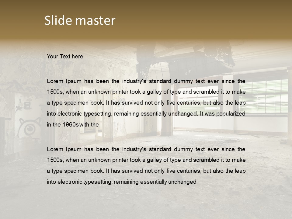 Deserted Home Damaged PowerPoint Template