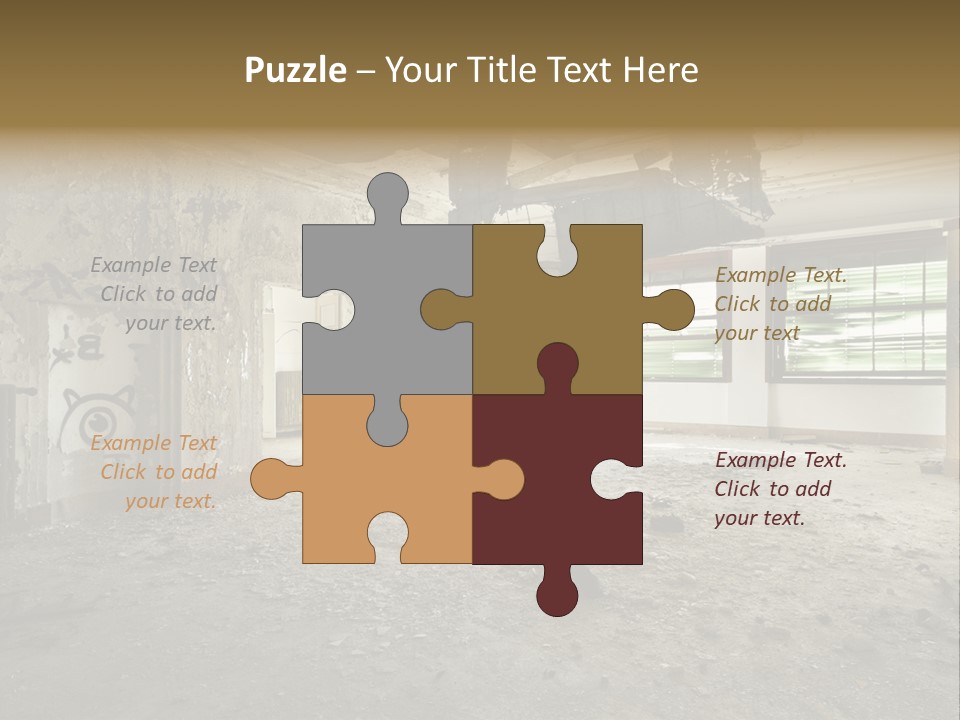 Deserted Home Damaged PowerPoint Template