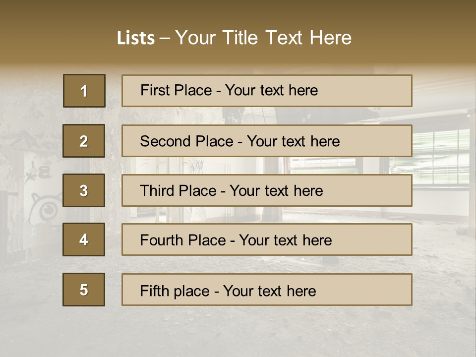 Deserted Home Damaged PowerPoint Template