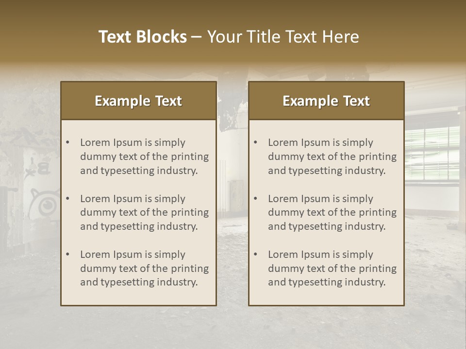 Deserted Home Damaged PowerPoint Template