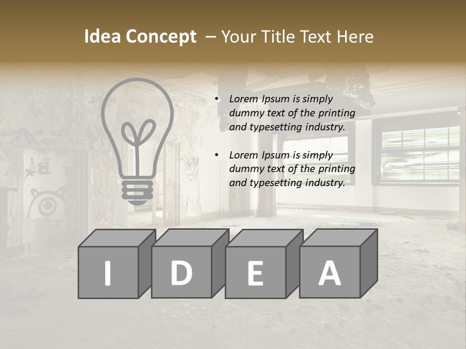 Deserted Home Damaged PowerPoint Template