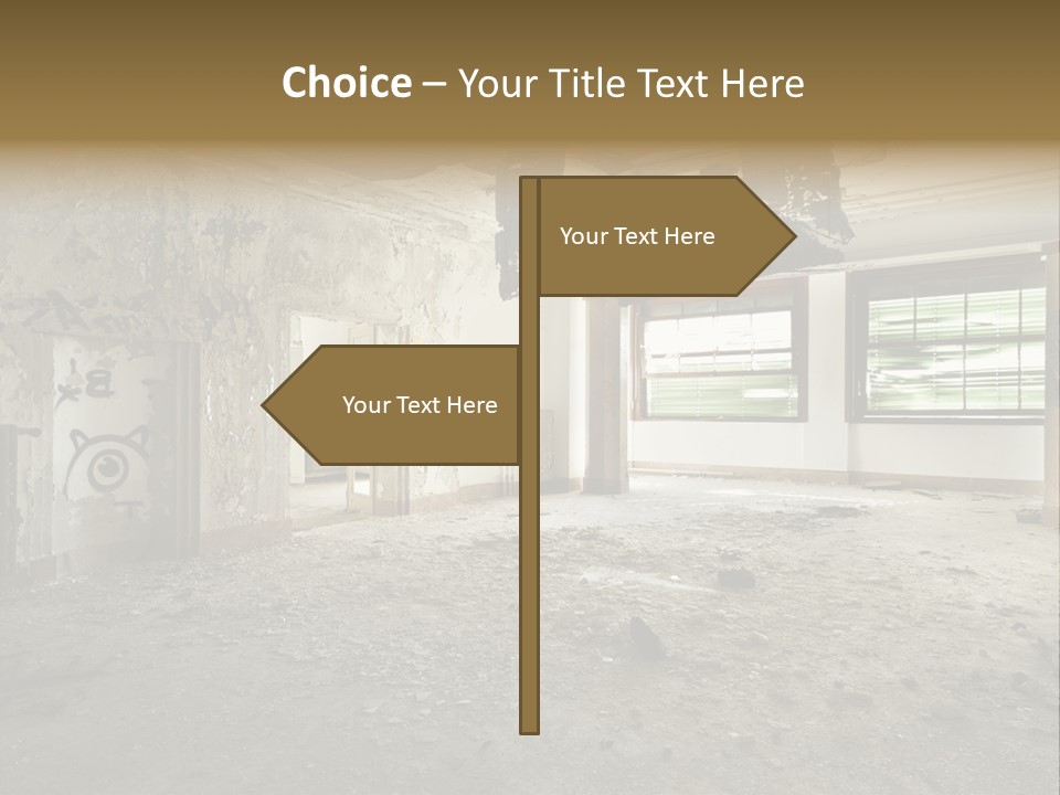 Deserted Home Damaged PowerPoint Template