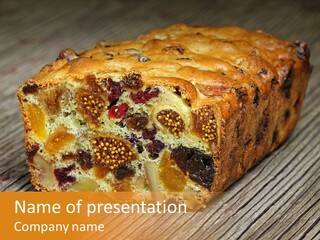 Fruitcake Isolated Cake PowerPoint Template