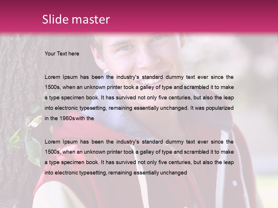 Alone Handsome Happy PowerPoint Template