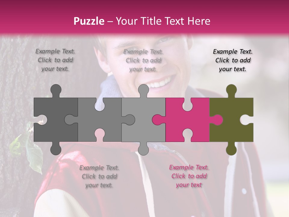 Alone Handsome Happy PowerPoint Template