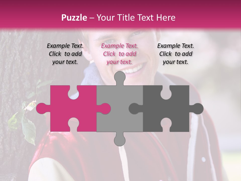 Alone Handsome Happy PowerPoint Template