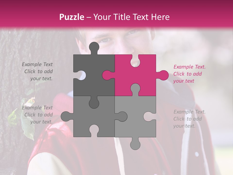 Alone Handsome Happy PowerPoint Template