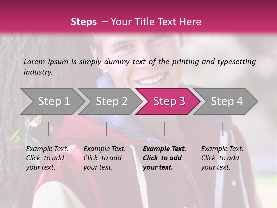 Alone Handsome Happy PowerPoint Template