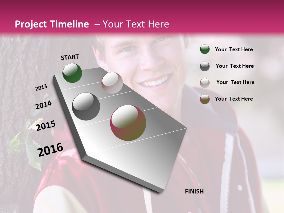 Alone Handsome Happy PowerPoint Template