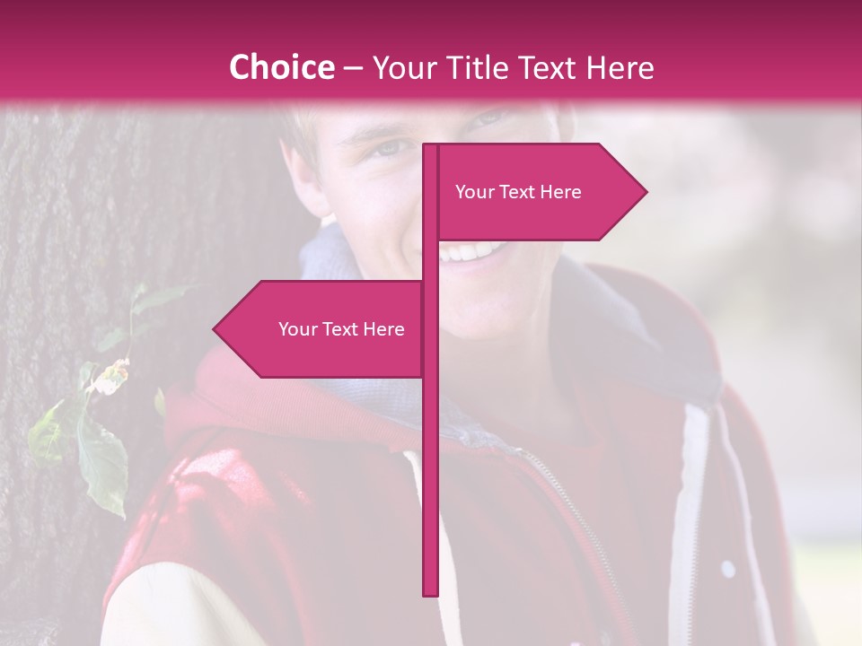 Alone Handsome Happy PowerPoint Template