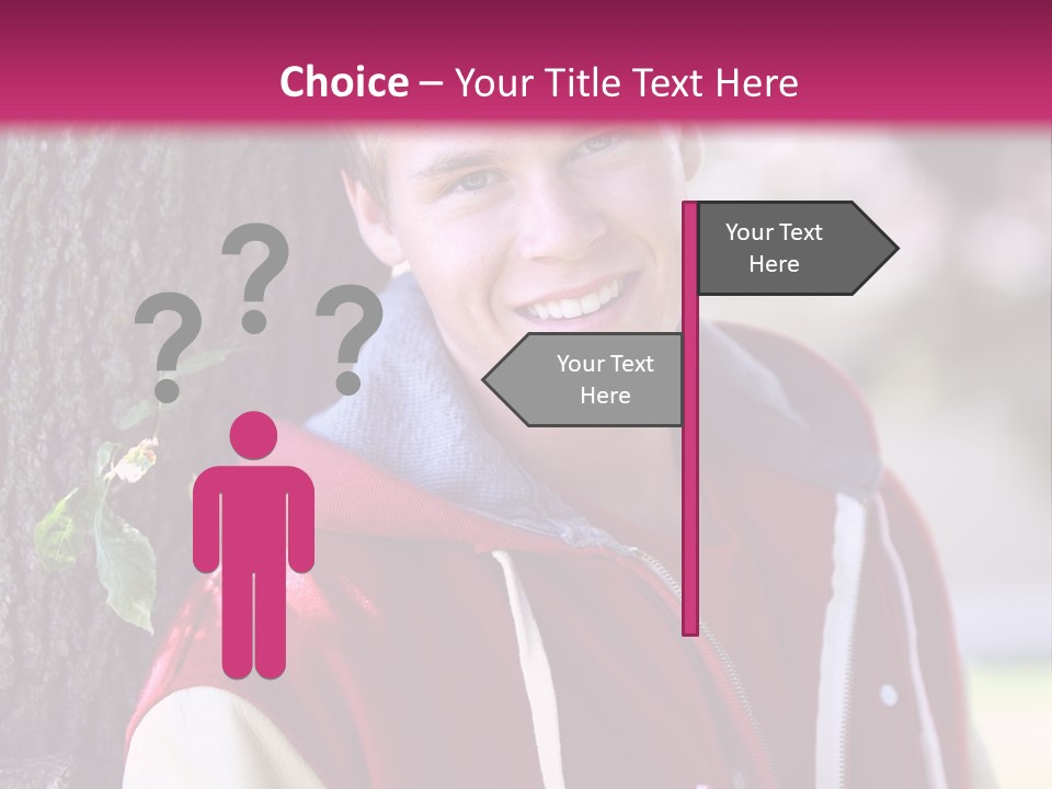 Alone Handsome Happy PowerPoint Template