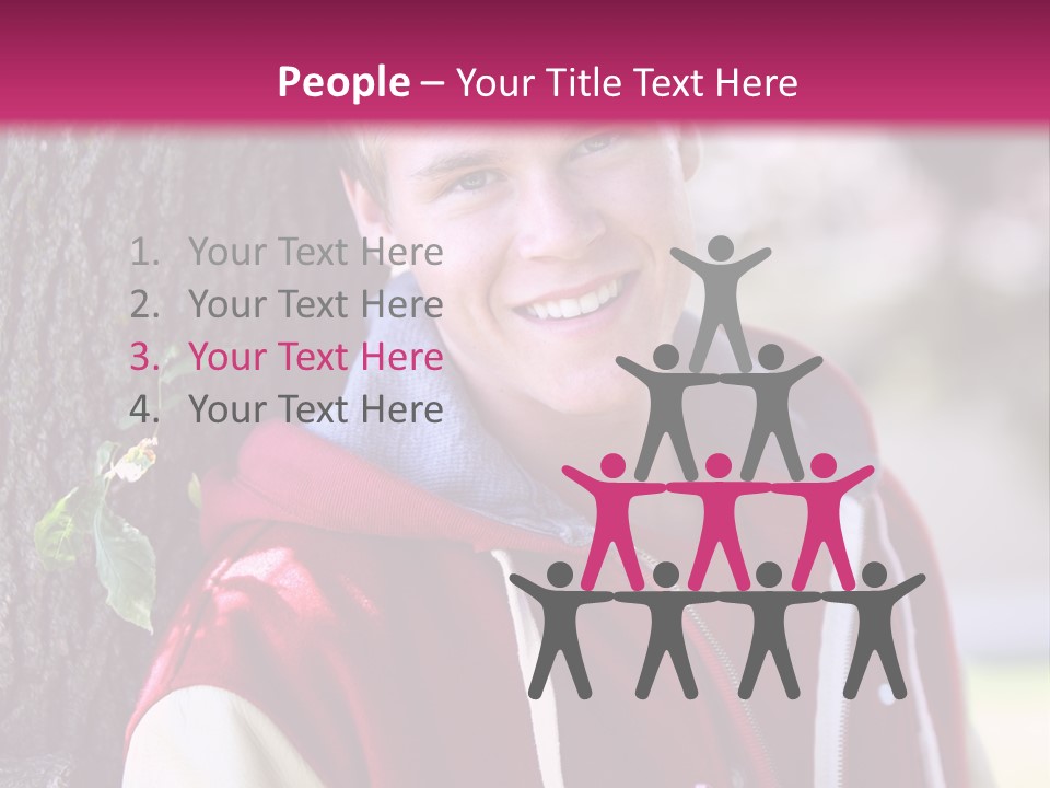 Alone Handsome Happy PowerPoint Template